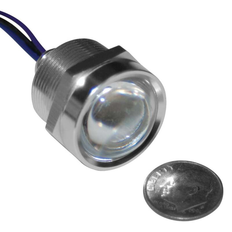 Letric Lighting Royal Flush LED 1-Inch Steel Red/Red Light, Part Number letLLC-RFPB-RR
