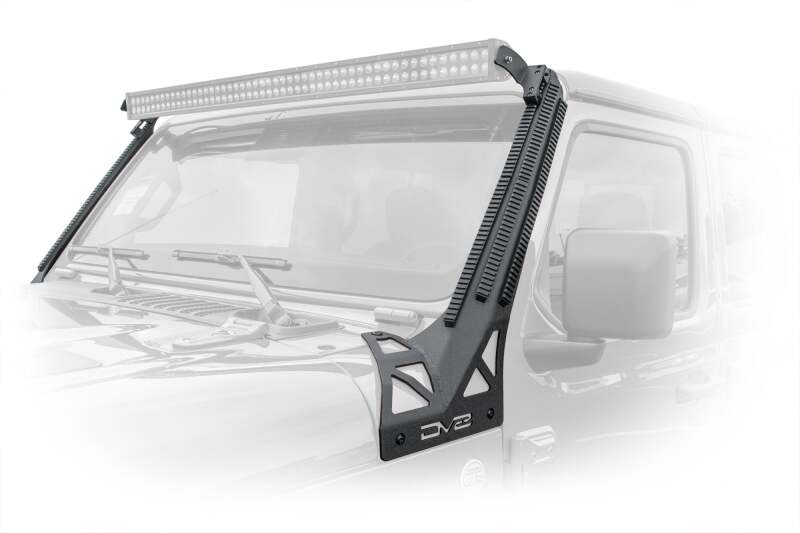 DV8 Offroad D-JL-190052-PIL Picatinny Rail A-Pillar Light Bar Mount for Jeep Wrangler JL and Gladiator JT