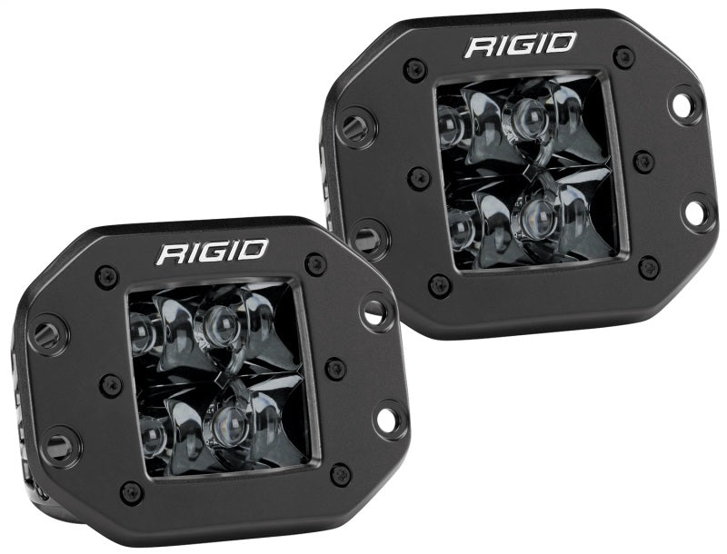 Rigid Industries D2 Midnight Edition Flush Mount Spot Lights, Part Number RIG212213BLK