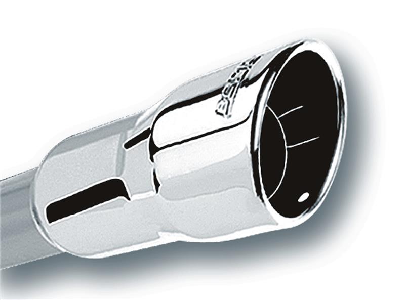 Borla 20251 Universal Exhaust Tip, 3-Inch Inlet, 4.25-Inch Round Rolled-Edge Angle-Cut Outlet