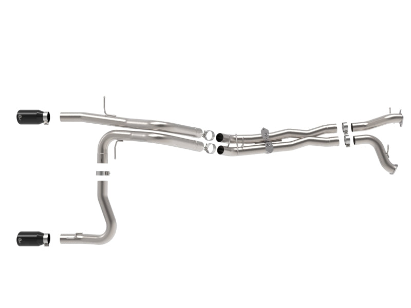 aFe Vulcan Series Cat-Back Exhaust System with Black Tips for 2022-2026 Ford Bronco Raptor 3.0L V6 Twin-Turbo, Part Number 49-33154-B