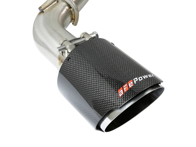 aFe POWER Takeda 2.5-Inch 304 Stainless Steel Cat-Back Exhaust with Carbon Fiber Tips for Infiniti Q60 V6 3.0L Twin-Turbo, Part 49-36134NM-C