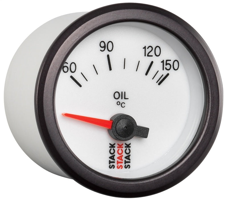 AutoMeter Stack ST3259 52mm Electric Oil Temperature Gauge, White, 60–150°C