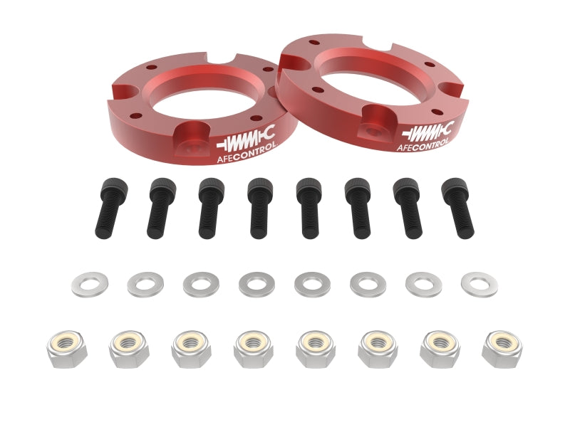 aFe CONTROL 1.5-Inch Front Leveling Kit for 2024-2025 Toyota Tacoma 4WD, Red - 416-72T010-R