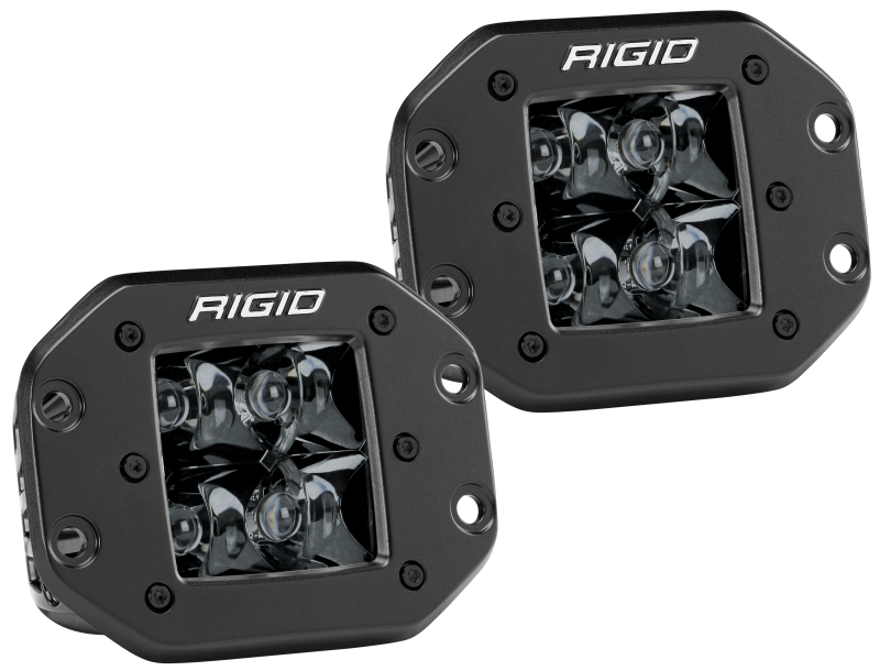 Rigid Industries D2 Midnight Edition Flush Mount Spot Lights, Part Number RIG212213BLK