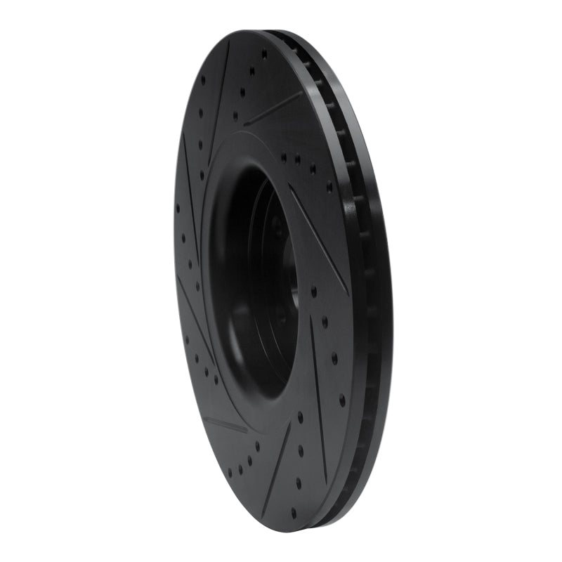 R1 Concepts RNC633-54082R Front Right Drilled and Slotted Black Brake Rotor for Ford Focus ST