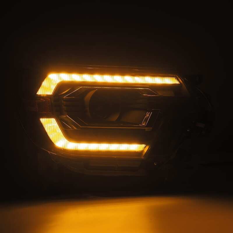 AlphaRex PRO-Series Projector Headlights for 2012–2015 Toyota Tacoma, Plank Style Alpha Black with DRL
