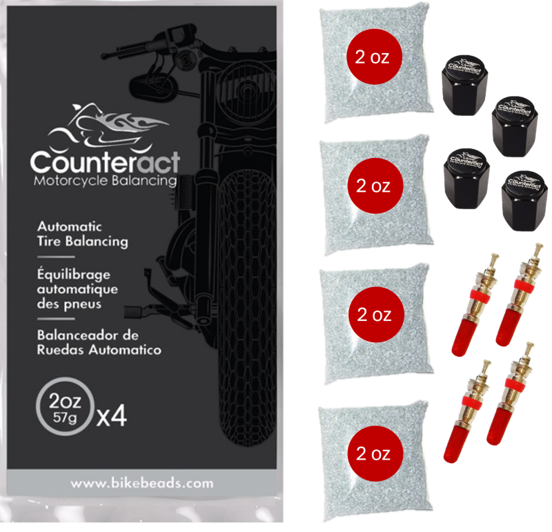 Counteract Motorcycle Balancing Bead Shop Pack (4) 2oz Bags by Counteract – Optimize Tire Balance for Powersports Vehicles