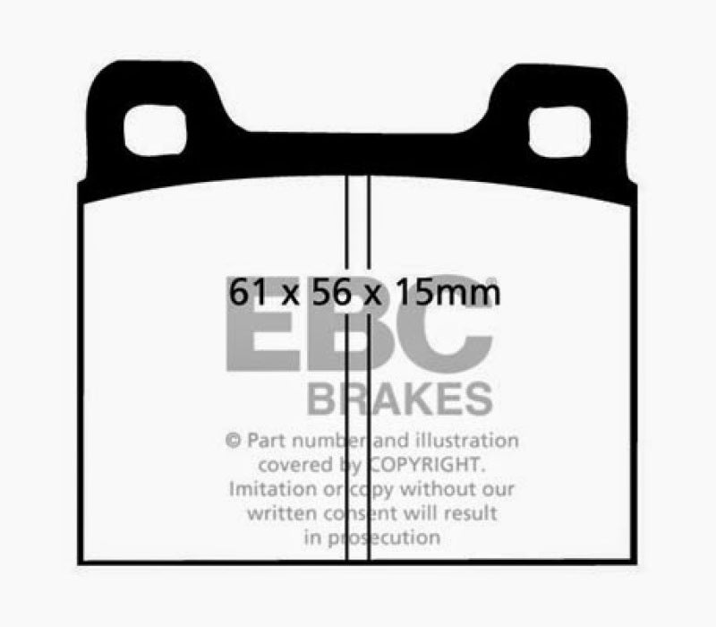 EBC 64-69 Porsche 911 2.0 (M Caliper) (Solid front rotor) Redstuff Front Brake Pads