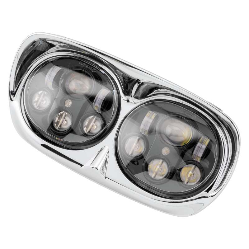 Letric Lighting LED Headlight Dual 5.75-Inch Black/Chrome, Part Number letLLC-LRHP-CB