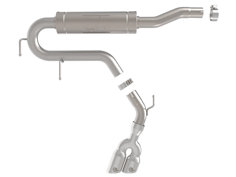 aFe Rebel Series Cat-Back Exhaust System with Polished Tip, Part Number 49-33155-P, for 2022–2025 Ford Maverick 2.5L FWD