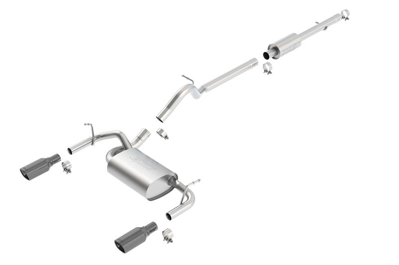 Borla Touring Cat-Back Exhaust System for 2012-2018 Jeep Wrangler JKU 3.6L V6, 4-Door 4WD, Part Number 140459BC
