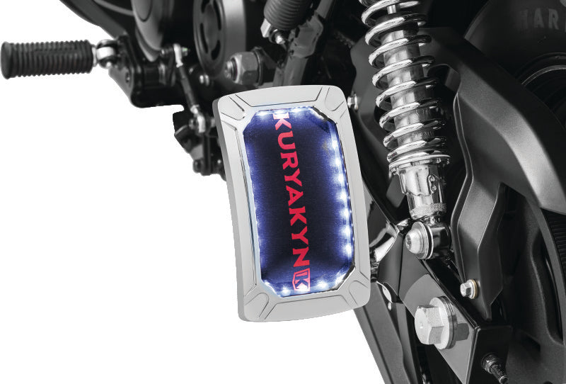 Kuryakyn Nova Curved Vertical Mount Side License Plate Holder Chrome, Part KUR3190