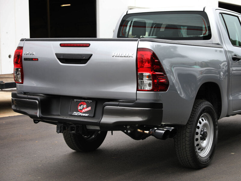 aFe POWER Vulcan Series 3-Inch Stainless Steel Rear-Side Exit Exhaust System with Black Tip for 2015-2026 Toyota Hilux 2.4L/2.8L Diesel, Part Number 49-36088-B