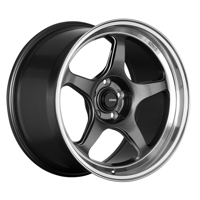 Konig Hyperspec 15x8 4x100 ET35 Anthracite Metallic Wheel with Mirror Machined Lip