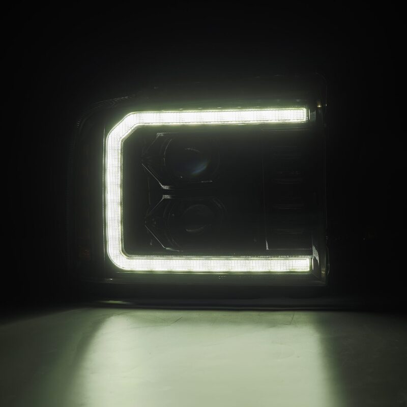 AlphaRex LUXX-Series LED Projector Headlights for 2005-2007 Ford Super Duty and Excursion, Alpha-Black - ARX880316