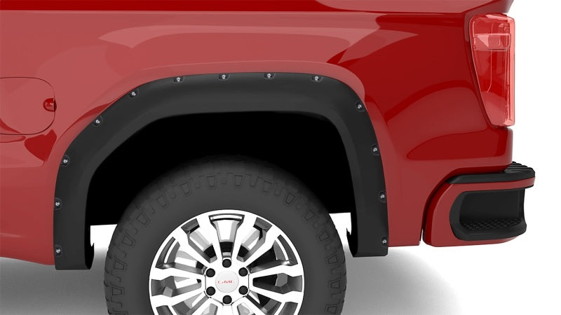 Lund 19-21 GM Silverado/Sierra RX-Rivet Smooth Elite Series Fender Flares w/Black Bolts - Black 2pc