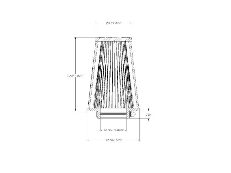 aFe POWER 21-25507V Universal Clamp-On Air Filter with D2 Dura-Dry Media