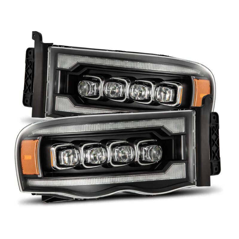 AlphaRex arx880564 NOVA LED Projector Headlights for 2002-2005 Dodge Ram 1500, Plank Style, Black Housing
