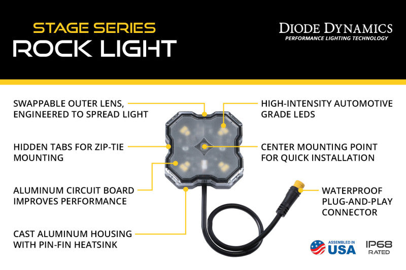 Diode Dynamics RGBW Rock Light Installer Magnet Mount Kit with Bluetooth Controller - DD7741C