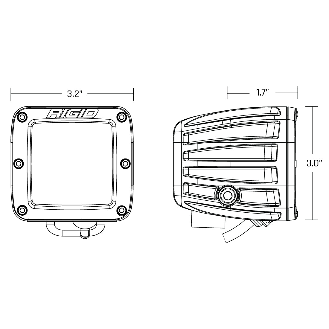 Rigid Industries - 504815 - Auxiliary Light - SAE Fog Light White Pair D-Series Pro