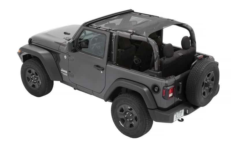 Bestop 18-26 Jeep Wrangler JL 2-Door Sun Safari Bikini Mesh Top with No-Interference Design