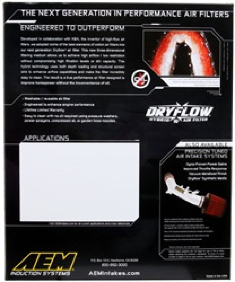 AEM Induction 28-20387 DryFlow Air Filter for Toyota Tundra, Sequoia, and Land Cruiser