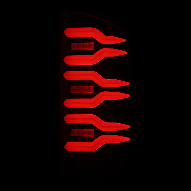 AlphaRex Luxx-Series LED Tail Lights for 2002-2006 Dodge Ram 1500 and 2003-2006 Ram 2500/3500, Black, ARX641010