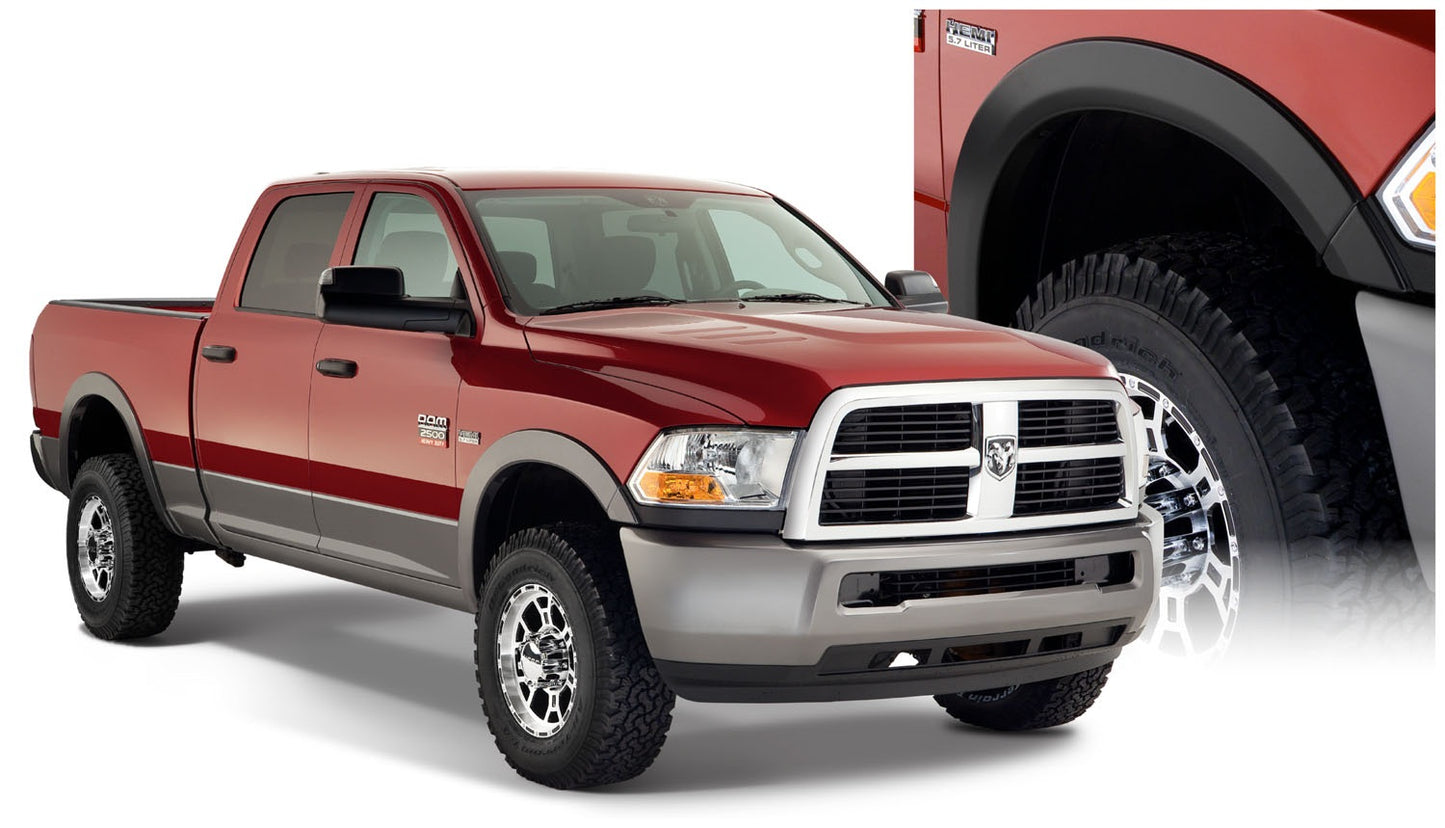 Bushwacker - 50917-02 - Fender Flare -  50917-02 Black OE-Style Smooth Finish 4-Piece Fender Flare Set for 2010-2018 Dodge Ram 2500, 3500 (Includes Dually) - P/N: 50917-02