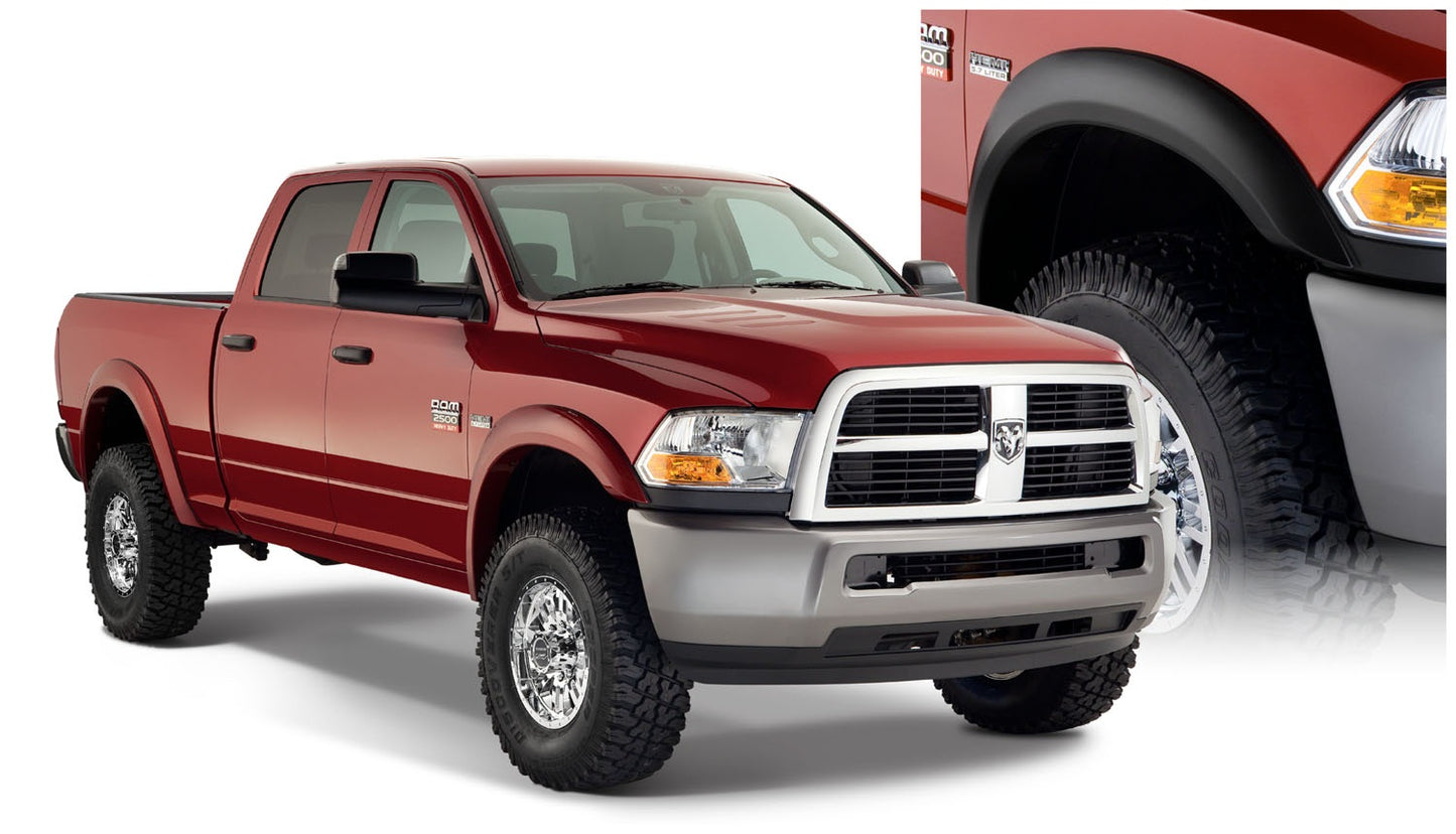 Bushwacker - 50918-02 - Fender Flare -  50918-02 Black Extend-A-Fender Style Smooth Finish 4-Piece Fender Flare Set for 2010-2018 Dodge Ram 2500/3500 (Includes Dually) - P/N: 50918-02