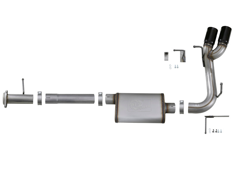 aFe MACH Force-Xp 3-Inch 409 Stainless Steel Cat-Back Exhaust with Black Tips, Part Number 49-44096-B