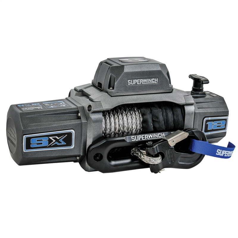 Superwinch 12000 LBS 12 VDC 3/8in x 80ft Synthetic Rope SX 12000SR Winch - Graphite