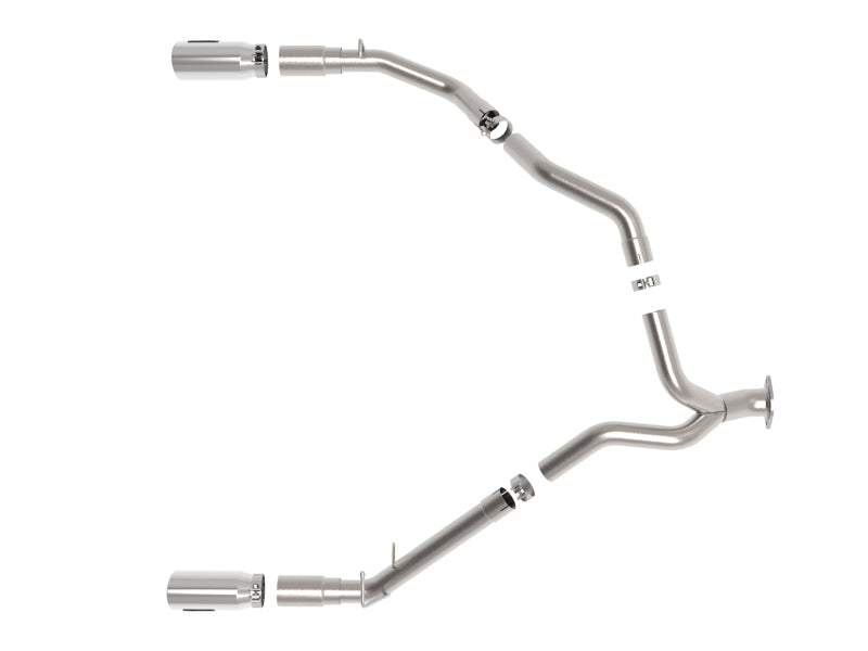 aFe Large Bore-HD 3-Inch 409 Stainless Steel DPF-Back Exhaust System with Polished Tips, Part 49-42080-P