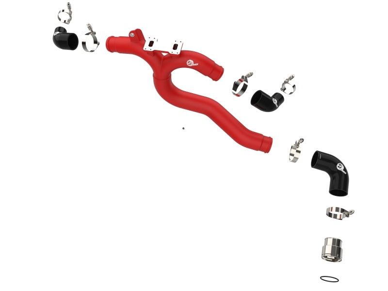 aFe BladeRunner 3-Inch Aluminum Hot Charge Pipe Red, Part Number 46-20508-R