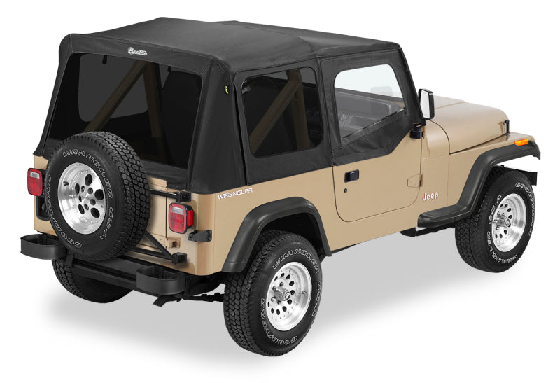 Bestop 88-95 Jeep Wrangler YJ Replace-A-Top with Black Sailcloth and Tinted Windows – Upper Door Skins Included