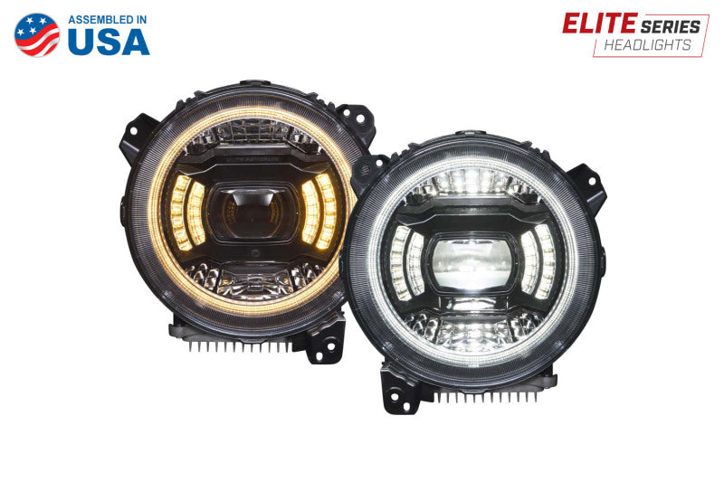 Diode Dynamics Elite Series Bi-LED Headlights for 2018-2023 Jeep Wrangler JL, Part DD5166