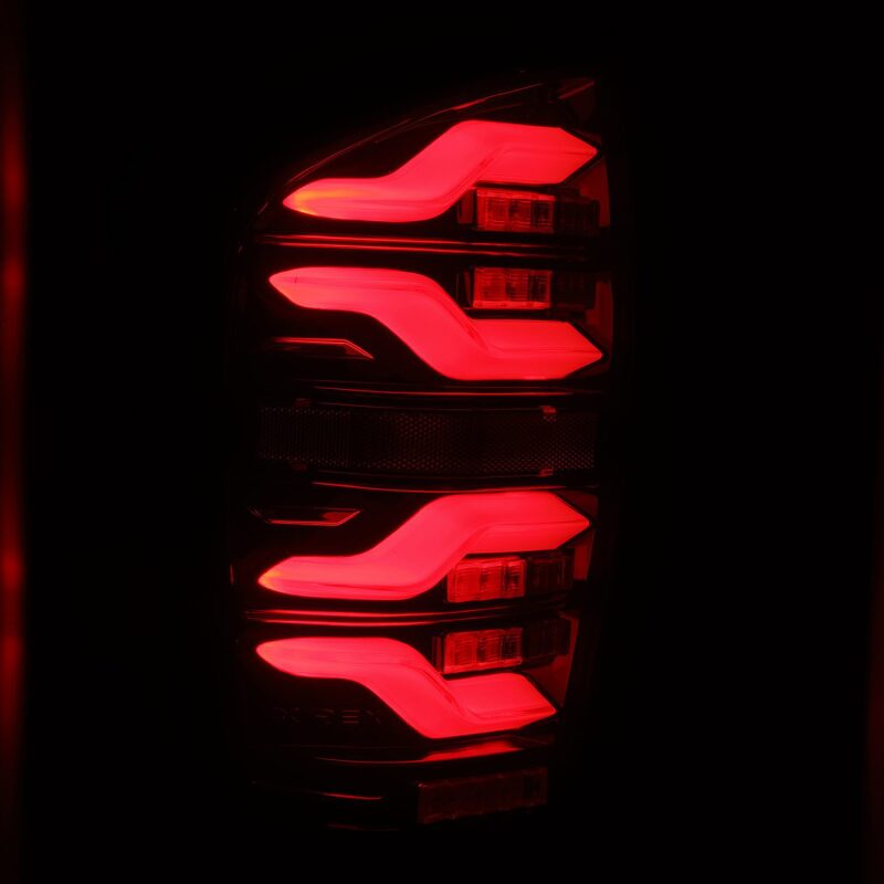 AlphaRex LUXX LED Taillights for 2016-2021 Toyota Tacoma, Black/Red with Active Light and Sequential Turn Signals - ARX680000