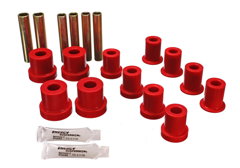 Energy Suspension eng3.2112R Leaf Spring Bushing Set - Red Front