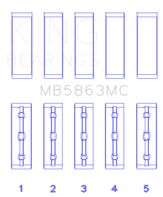 King Engine Bearings MB5863MC Toyota 3UR-FE Main Bearing Set
