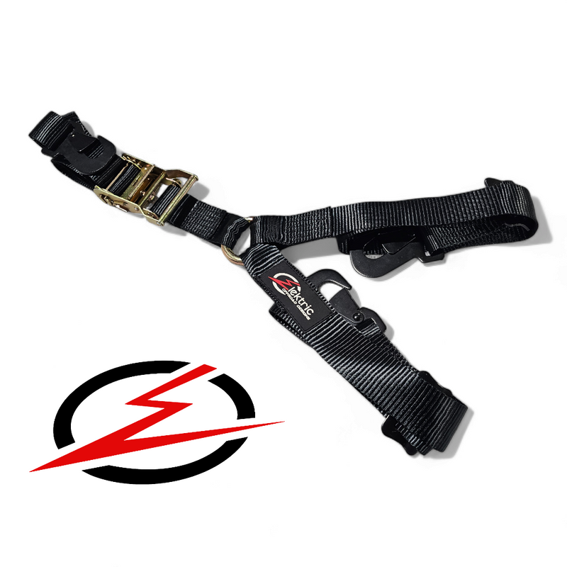 Elektric Offroad Tire Y Strap with Heavy-Duty Ratchet System - Fits Tires Up to 40 Inches