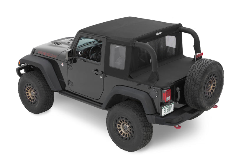 Bestop Halftop Soft Top for Jeep Wrangler JK 2-Door (Black Diamond) – Modular Roof Solution
