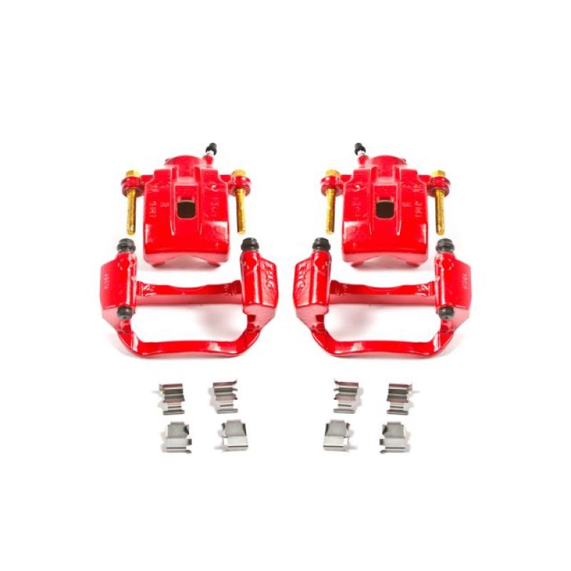 Power Stop 08-15 Toyota Sequoia Rear Red Calipers w/Brackets - Pair