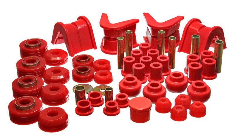 Energy Suspension eng4.18107R - 73-79 Ford F-150 4WD Red Hyper-Flex Master Bushing Set