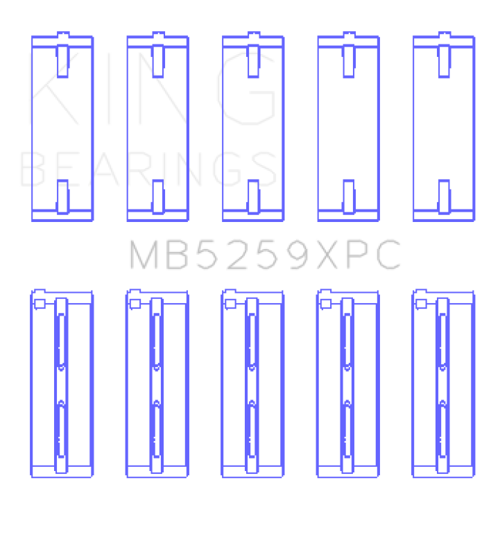 King Engine Bearings MB5259XPC pMaxKote Performance Main Bearing Set, Standard Size for Honda and Acura A-Series, B-Series, and K-Series Engines