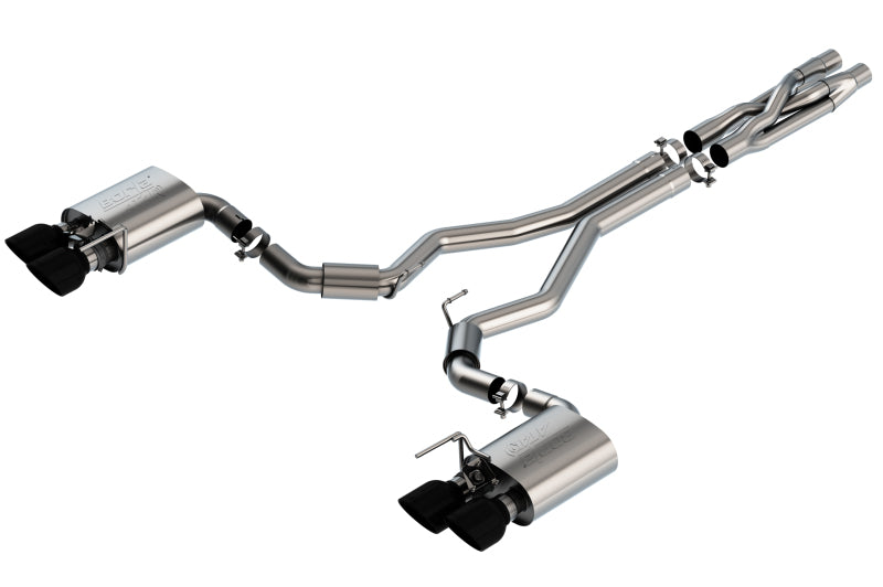 Borla 140837BC ATAK Cat-Back Exhaust System with Black Chrome Tips for 2020-2022 Ford Mustang Shelby GT500 5.2L