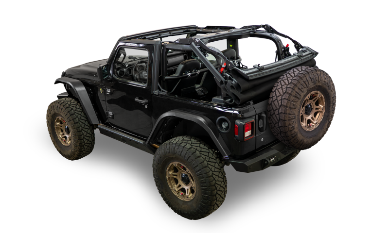 Bestop 18-26 Jeep Wrangler JL 2-Door Supertop Glide with Squareback Design in Premium Black Twill