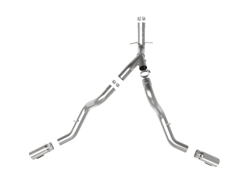 aFe Large Bore-HD 4-Inch 409 Stainless Steel DPF-Back Exhaust System with Polished Tips for 2020-2026 GM Diesel Trucks 6.6L L5P | 49-44126-P