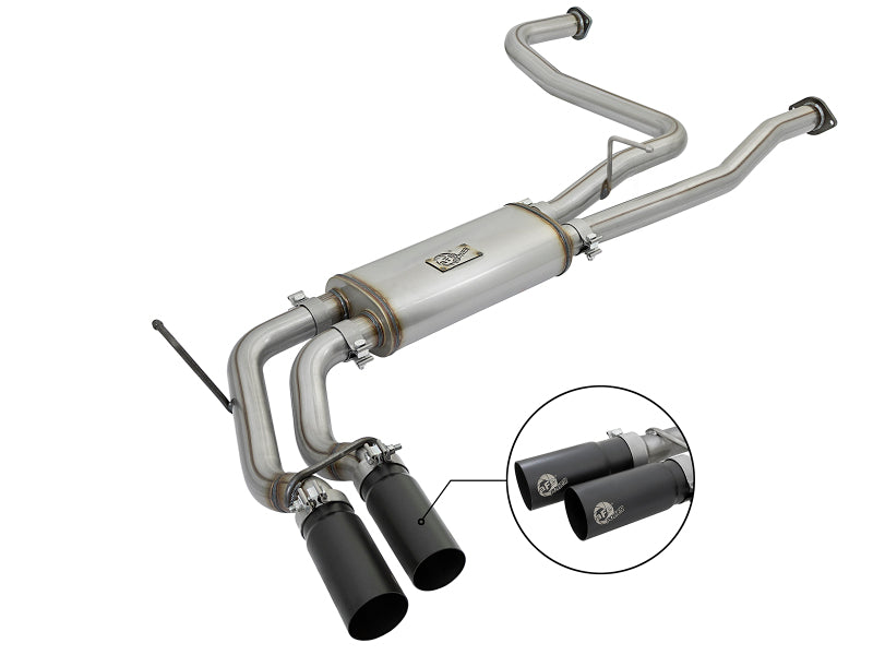 aFe Power Rebel Series 2.5-Inch Cat-Back Exhaust with Black Tips for 2016-2017 Nissan Titan V8 5.6L