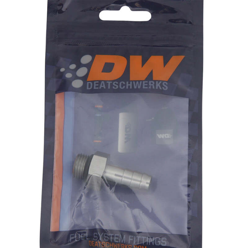 DeatschWerks 6AN ORB Male to 3/8-Inch Male Triple Barb Fitting with O-Ring, DWK6-02-0501