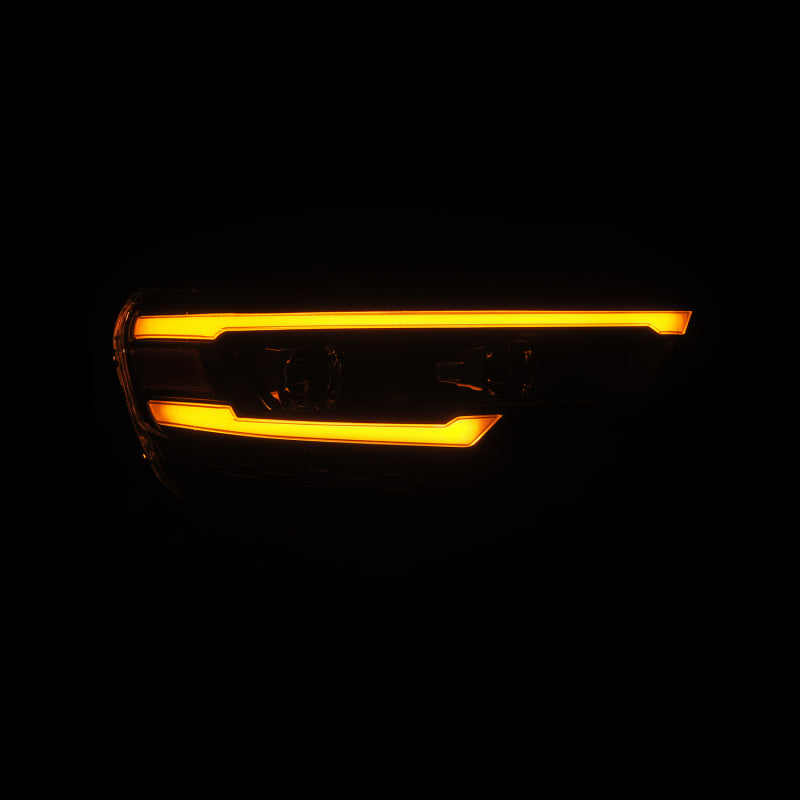 AlphaRex Luxx LED Projector Headlights for Dodge Ram 1500 2025-2026 - Black with Sequential Signal and Switchback DRL